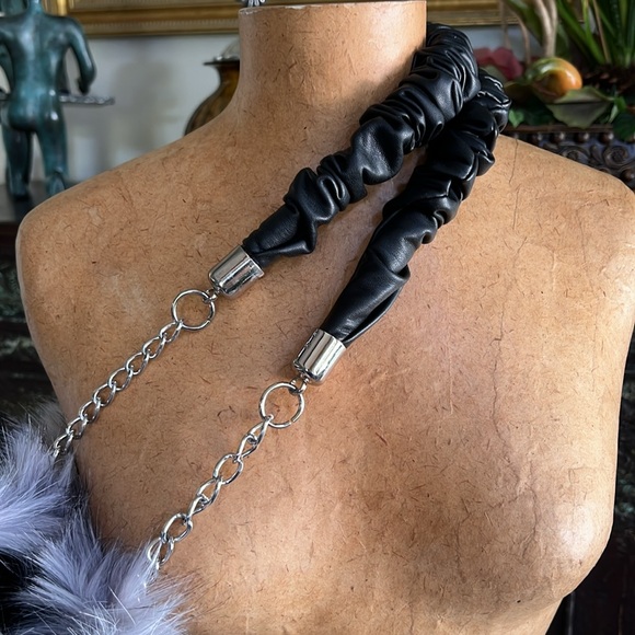 O Bag Gray with faux fur trim - Picture 3 of 6